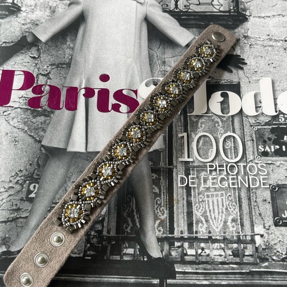 Chiara hand-beaded Leather bracelet - Picture 5 of 5